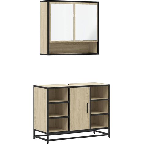 Maison Exclusive - 2-tlg. Badmöbel-Set Sonoma-Eiche Holzwerkstoff