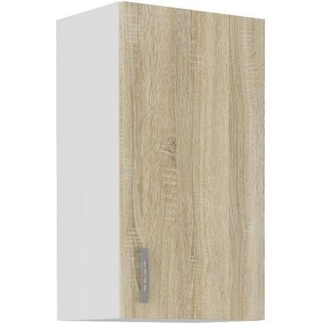 Mobile alto SARA - 1 porta - Decorazione rovere sonoma - L40xP31xH71,5 cm - Fabbricato in Polonia (1/2)
