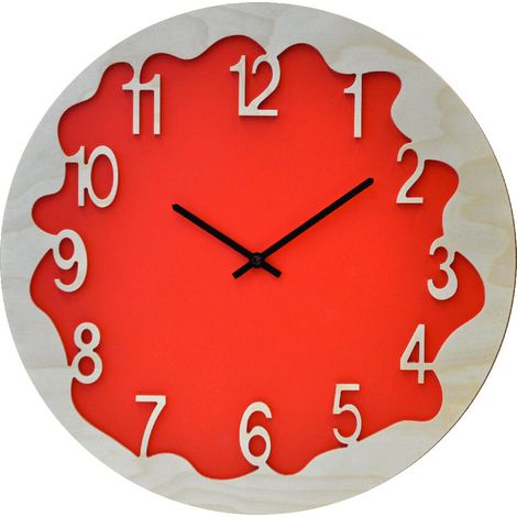 Orologio da Parete Rotondo 48Cm Pirondini Italia Ombre Rosso