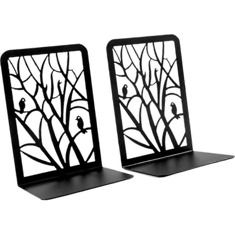 Lot de 2 serre-livres décoratifs en métal, motif abstrait, pour bureau, salon ou maison.-Style B (1/5)