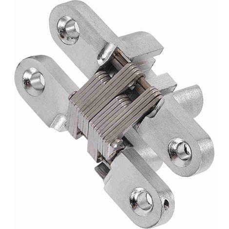 Bisagras transversales ocultas (paquete de 2) para puertas/armarios de 60,4 mm de espesor, fabricadas en aleación de zinc, giratorias 180°, invisibles y robustas. (1/5)