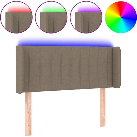 Testiera Testata del letto a LED Tortora 93x16x78/88 cm in Tessuto (1/5)