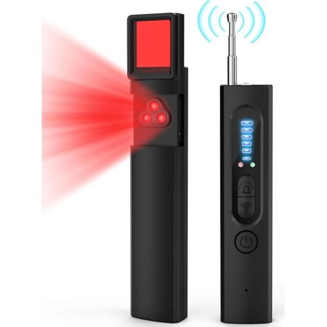 Versteckte Kameras aufspüren, 4-in-1-Funk-RF-Spionagemikrofon-Detektor für versteckte Kameras, 6 Empfindlichkeitsstufen, GPS-Tracker für Büro, Hotel, Zuhause