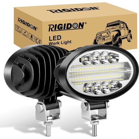 2 Pcs Ovale Phare de Travail LED, 5.5 Pouces 20W 12V 24V Lampe de Travail LED, projecteurs lumière Feux de Travail pour Offroad Voiture camions SUV 4x4 Tracteur, feu antibrouillard (1/5)