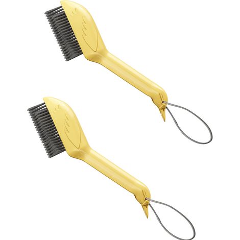 (2x Brosse de nettoyage multifonction - Motif cygne intégrée pour taches tenaces - Jaune - Pour cuisine, salle de bain et coins de meubles (1/5)