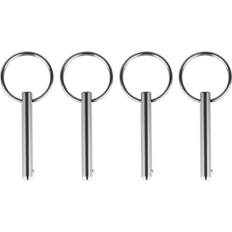 Goupilles à Dégagement Rapide, 4 Pcs Broches à Dégagement Marin en Acier Inoxydable 316, Diamètre 6,3 mm, Goupilles Supérieures à Ressort pour Bateaux Bimini (1/5)