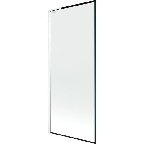 Mexen Next L paravento da vasca da bagno a 1 anta 80 x 150 cm, cornice nera, bianco - 895-080-000-03-70-20 (1/5)