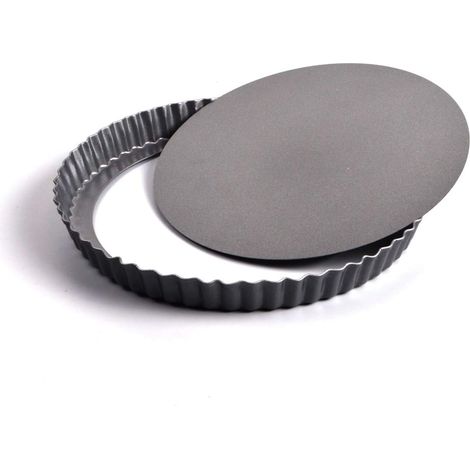 1 Moule à tarte 22 cm,Acier carbone,Fond amovible,Cuisson four (1/5)
