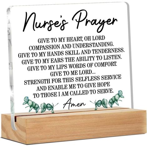 Cadeaux & Prière pour Infirmiers·ères - Plaque Décorative Acrylique Transparente (1/4)