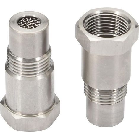 Lot de 2 rallonges de capteur détrompeur lambda M18 x 1,5 mm avec filtre O2 capteur d'oxygène adaptateur de sonde lambda 45 mm pour système d'échappement de voiture accessoires M18 x 1,5 mm (1/5)