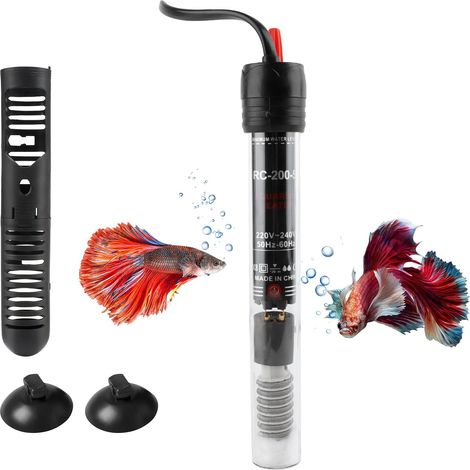 Chauffage d'Aquarium 50W,Résistance Aquarium avec Thermostat 20-34℃,Température Réglable Chauffe-Aquarium avec Ventouse,Chauffage en Verre Submersible pour Réservoir de Poissons et Tortues 10L-60L (1/5)