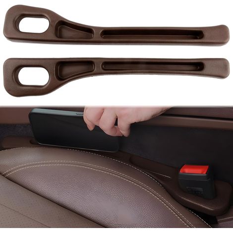 Cajas de almacenamiento universales para asientos de coche (2 unidades), color marrón (1/5)