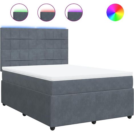 Maison Exclusive - Boxspringbett mit Matratze Dunkelgrau 140x200