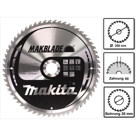 Makita B-32801 Makblade Lama TCT per troncatrici 260x30 per legno (1/5)