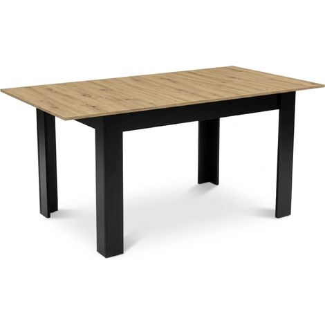 Table - leobert - np - chene artisan pieds noirs - 160 x 80 cm 211770376