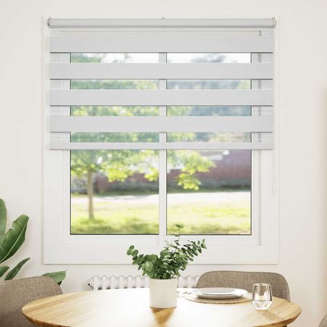 Maison Exclusive - Estor cebra blanco 130x150 cm tejido ancho 125