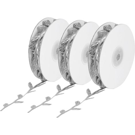3 Rollen künstliche Blätterranken DIY Kindergarten Bastelset Hochzeitsdekorationsaccessoire Silber (1/5)