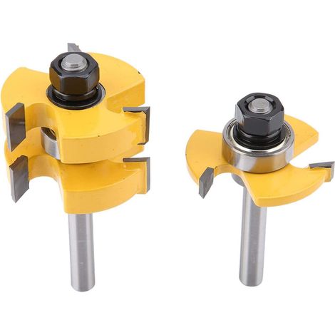 Routeur Bi, 8mm Rail & Stile Routeur Bit Shank Cadre de menuiserie Porte Rail de sol & Stile Foret de routeur en carbure cémenté (1/5)