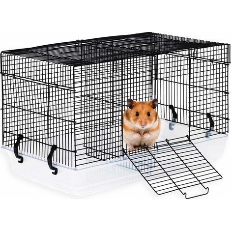 Black Rodent Cage with Handle for Hamsters & Mice (1/5)