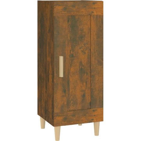 Buffet Commode Armoire Luxueux, pour Salon Chambre Entrée Cuisine, Chêne fumé 34,5x34x90 cm Bois d'ingénierie OIB7211E (1/5)