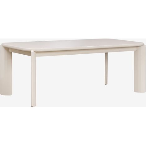 Sklum – Table à manger rectangulaire 200x100 cm – MDF haute qualité – Pour 8 convives – Finition brillante et pieds à angle ouvert