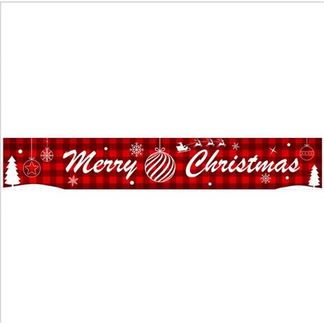 Bannière de porche de Noël 300 × 50 cm, « Merry Christmas », mur extérieur (1/5)
