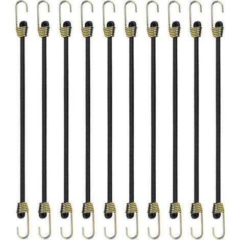 Bungee Cords with Hooks, 10 pcs 24cm Small Adjustable Cord with Mini Bungee Cord, Rubber Tarp Luggage Cord (1/4)