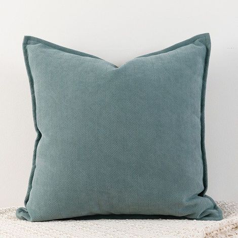 Sac de coussin en velours côtelé uni pour canapé – Housse carrée 45 x 45 cm, idéale pour dossier, soutien lombaire et appui dorsal – Coloris Gris Londres (housse seule)