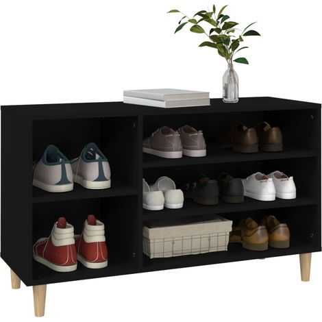Armoire à chaussures Noir 102x36x60 Bois d'ingénierie (1/5)