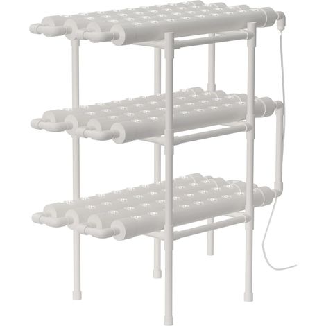 Kit per coltivazione idroponica a 3 strati, con 90 piante con pompa dell'acqua, sistemi di coltivazione di piante in PVC, per la coltivazione di verdure e frutta (90 siti di