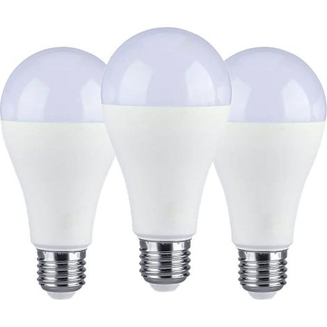 3 PZ Lampada Led E27 A65 15W Bianco Freddo 6400K Bulbo Sfera 1350 Lumen SKU-2818