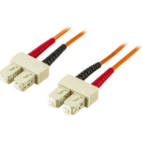 Câble fibre optique OM2, SC-SC, duplex, UPC, 50/125, 1 m, orange (1/3)