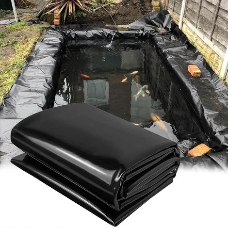 Telo impermeabile nero per laghetto, 3x7 m, 5x6 m, 7x8 m, 8x10 m, 10x12 m, membrana per laghetto per pesci di grandi dimensioni, spessore 0,12 mm, telone pieghevole per fontana da giardino, lago artif