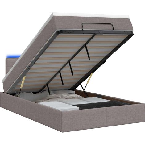 Maison Exclusive - Letto Ottomano con Materasso e LED Tortora 120 x 190 cm Tessuto (1/5)