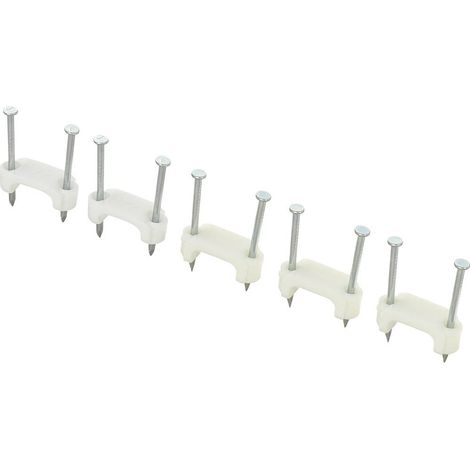 TRU COMPONENTS TC-DNF17203 Chiodino fissacavo 1593094 Intervallo Ø fascio 17.70 mm (max) due fori Bianco 100 pz. (1/2)