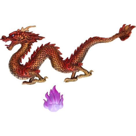 Chinese Dragon PVC Figurine - Detailed Animal Model for Children Ages 3 and Up - Scarlet Red Home Decoration (1/5)
