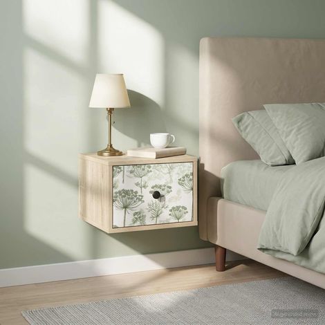 vidaXL Mesita de noche de pared GOTHA Roble Sonoma 36 x 33 x 25 cm (1/5)