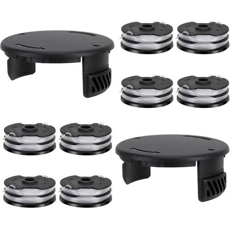 8 bobine di filo per decespugliatore compatibili con Parkside 13600210 + 2 coperture. Pezzo di ricambio per bobine di filo per decespugliatore Parkside. Pezzi di ricambio per LIDL PRTA 20-Li C3 A1B2 P