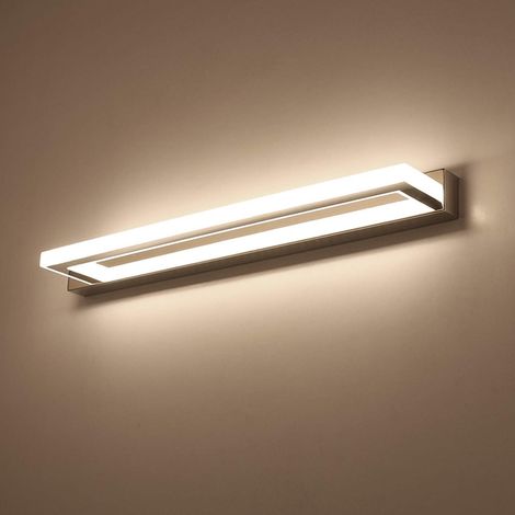Vtizikl Lampes LED pour miroir de salle de bain - Noir et blanc LED lampe miroir salle de bain 9W moderne acrylique mur lumière chrome finition vanité éclairage lampes intérieur 4000K 220v 42cm de lon (1/5)