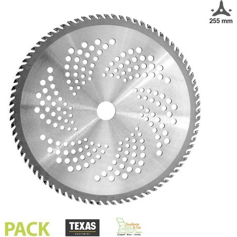 Disque 80 dents 255 mm Texas pour débroussaillage intensif