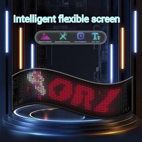 LED pour camion et voiture, écran souple, programmable 70 x 173 mm Peut être courbé, plié,Bars, restaurants, (1/5)