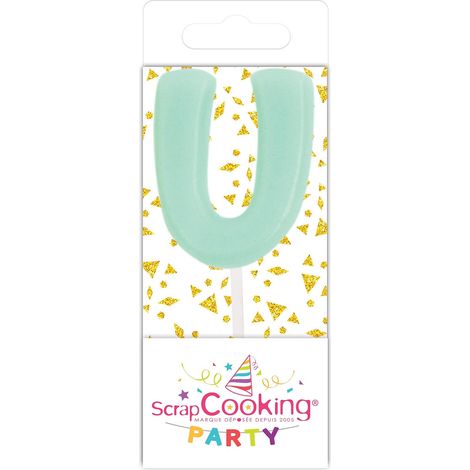 Mini Bougie U Verte pour Gâteaux d'anniversaire H 3,5 cm en Paraffine