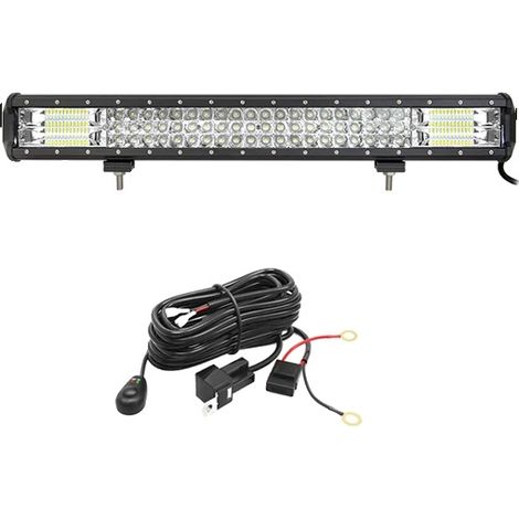 Barre lumineuse LED, faisceau combiné, construction durable, 324w avec kit de câblage (1/2)