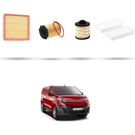 Kit tagliando 4 filtri compatibile con Citroen Jumpy III 1.6 Blue Hdi 70kw dal 2016