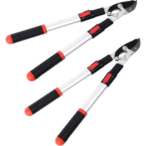 2Stk Professioneller Amboss-Obst- und Astschneider 50–72 cm, Schwerer Astschneider Hebelwirkung, Teleskopgriff, Robuste SK5 Klinge, Garten und Baumschnitt (1/5)