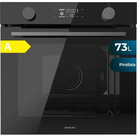 Forno a incasso pirolitico P526000 Glass Black con capacità di 73L, 9 funzioni, Display, Classe A, 2800W, Pirolisi, Cooling Fan, Modalità Defrost, Modalità Convezione, Modalità Eco.