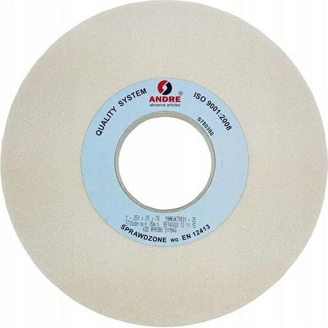 Disco abrasivo plano Andre de 250 mm x 25 mm x 76 mm, 99A60K7VE01-35, blanco, "TIPO 1".