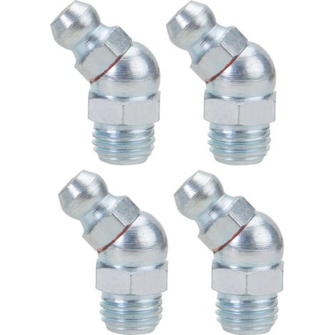 4x graisseur M8x1 angle 45° embout graissage pompe à graisse manuelle hydraulique tracteur engin agricole tractopelle