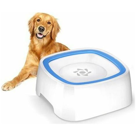 Bol d'eau pour animaux de compagnie à bouche non mouillante 1.5L bol d'eau transporté par véhicule bleu pour chats et chiens mangeoire avec bol en plastique gamelle eau chien gamelle anti debordement (1/4)
