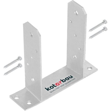 Support de poteau en U 120 mm – Fixation à vis pour poteaux bois – Plaque de sol galvanisée – Résistant aux intempéries-NANOTEH (1/5)